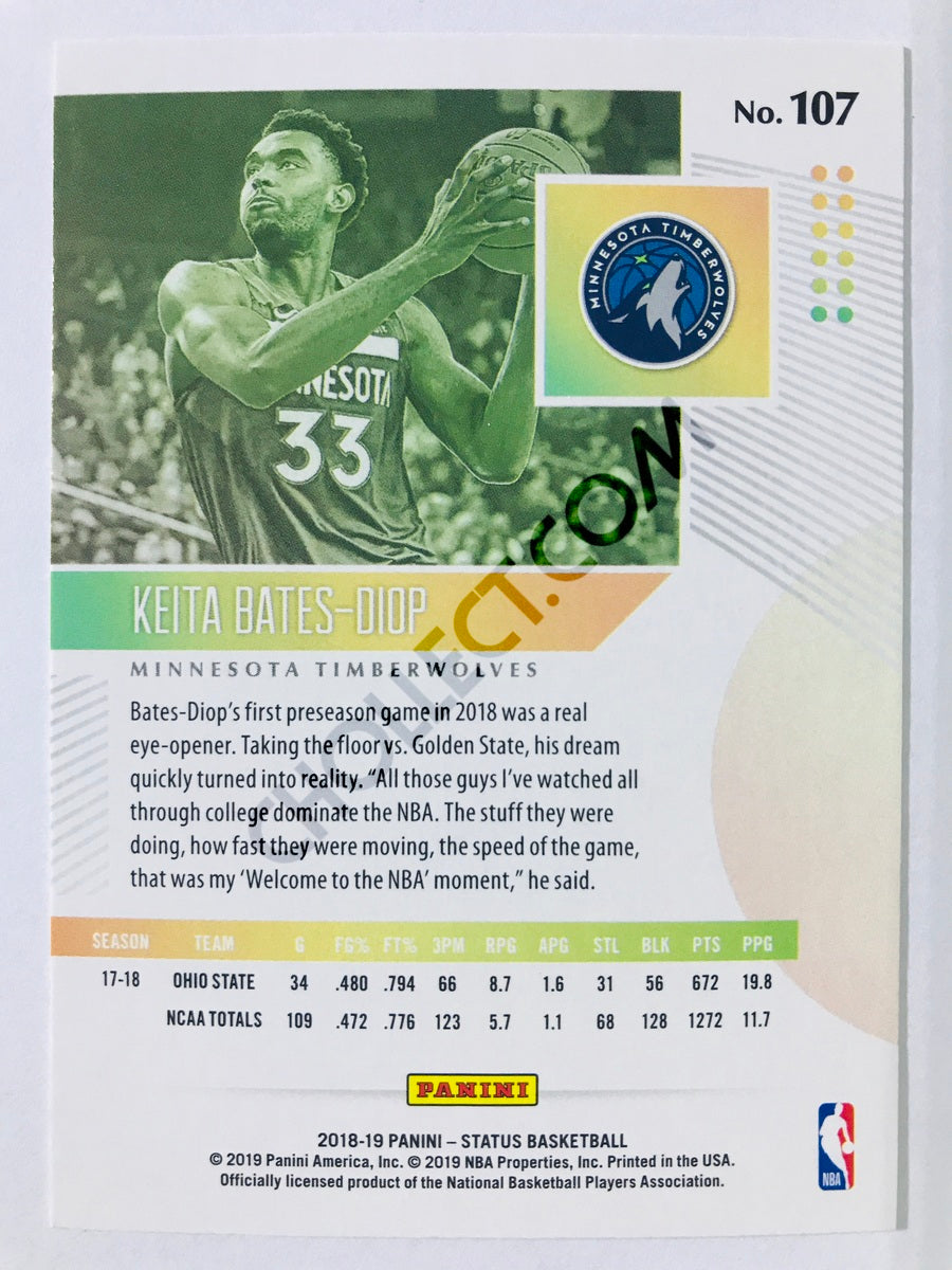 Keita Bates-Diop - Minnesota Timberwolves 2018-19 Panini Status Orange Parallel RC Rookie #107