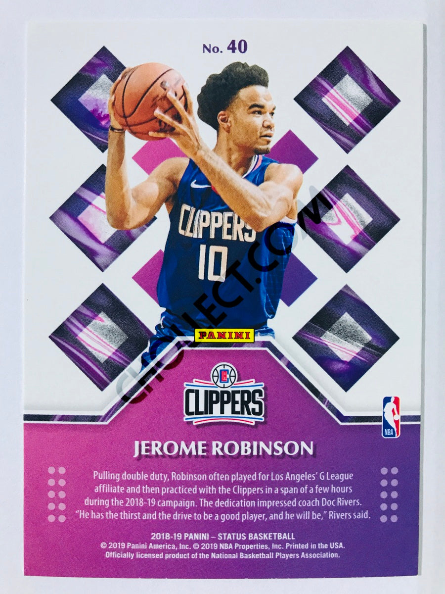 Jerome Robinson - Los Angeles Clippers 2018-19 Panini Status Rookie Credentials Insert #40