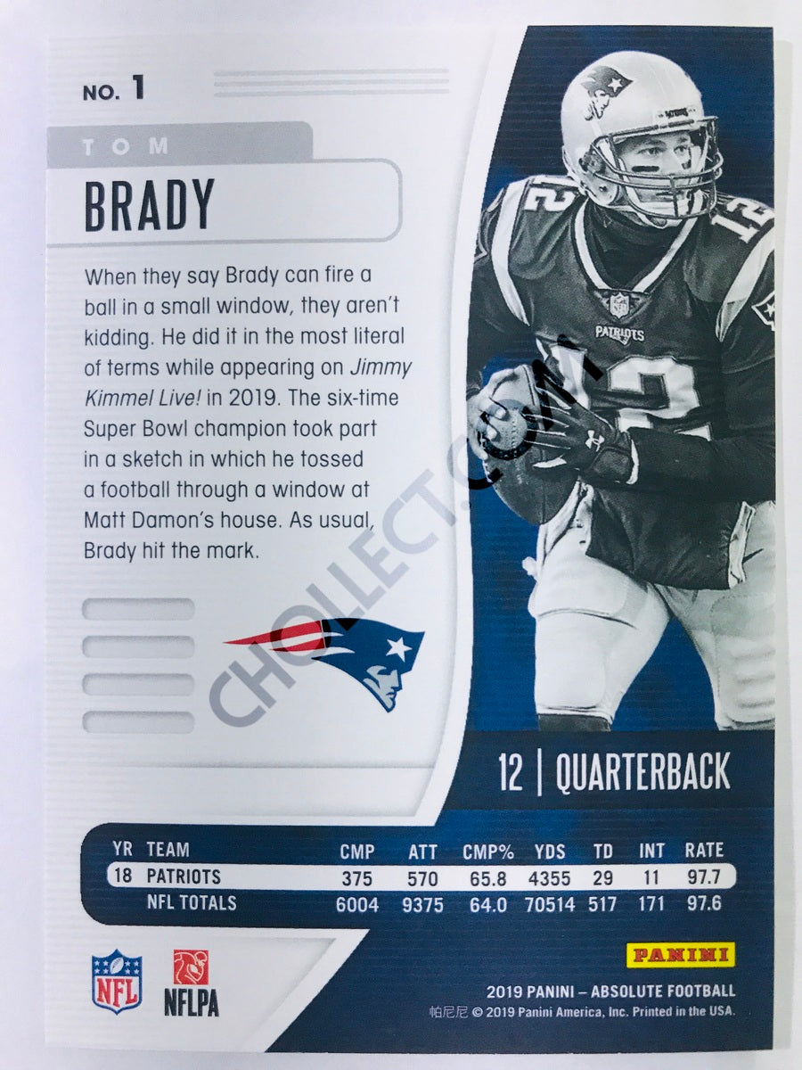 Tom Brady - New England Patriots 2019-20 Panini Absolute #1