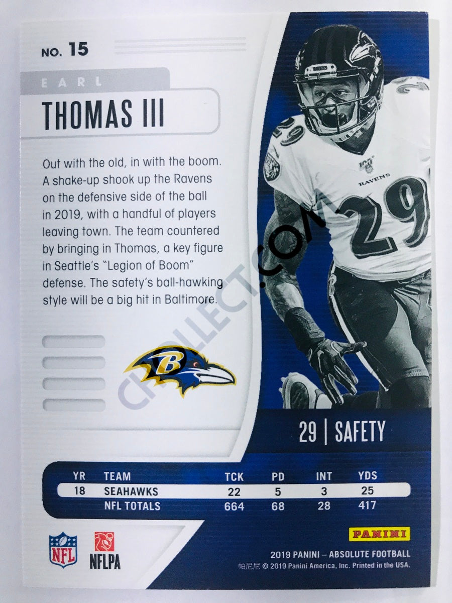 Earl Thomas III - Baltimore Ravens 2019-20 Panini Absolute #15