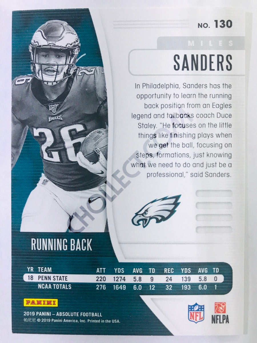 Miles Sanders - Philadelphia Eagles 2019-20 Panini Absolute RC Rookie #130