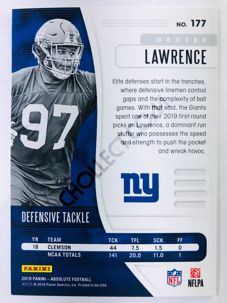 Dexter Lawrence - New York Giants 2019-20 Panini Absolute RC Rookie #177
