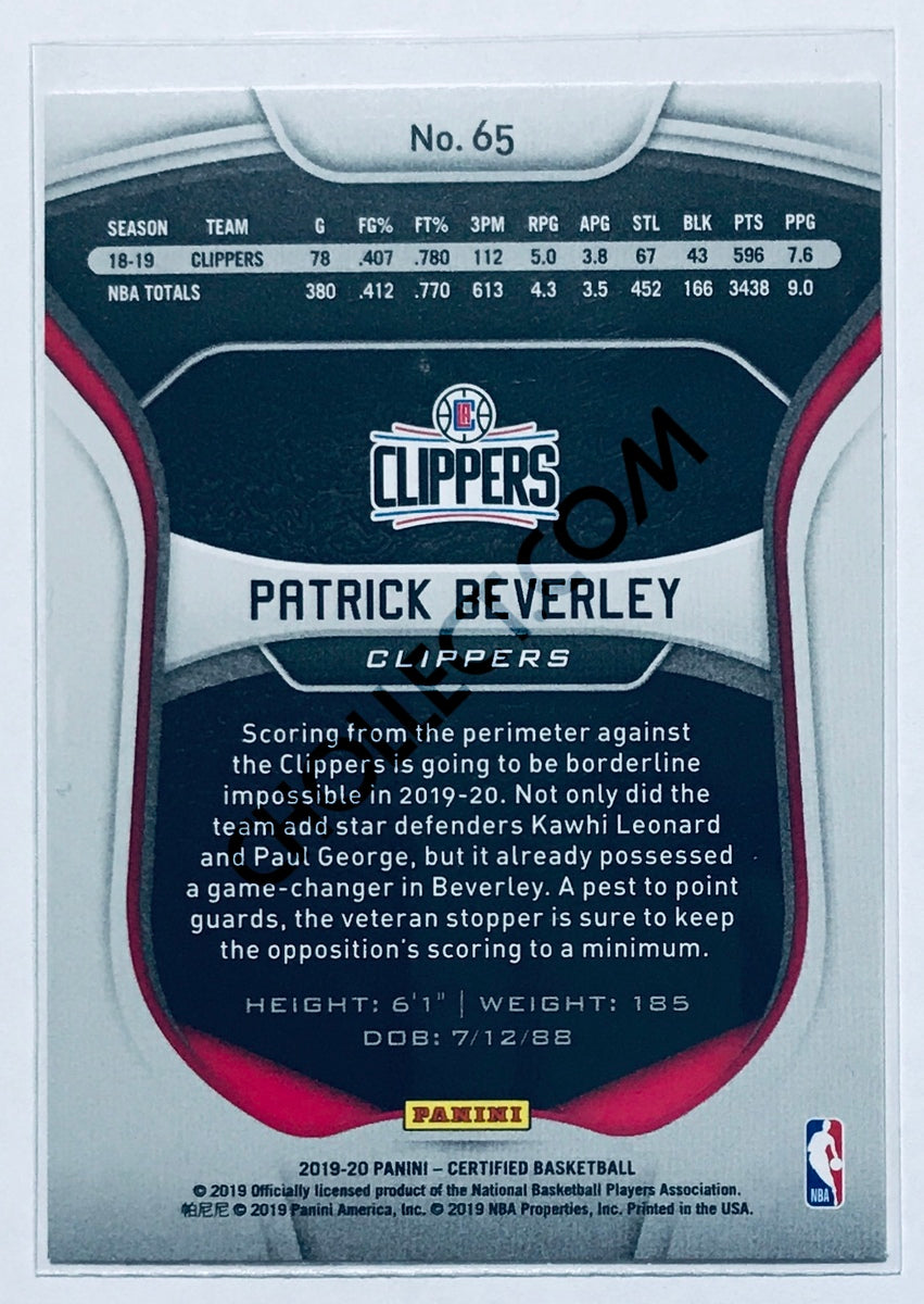 Patrick Beverley - Los Angeles Clippers 2019-20 Panini Certified #65