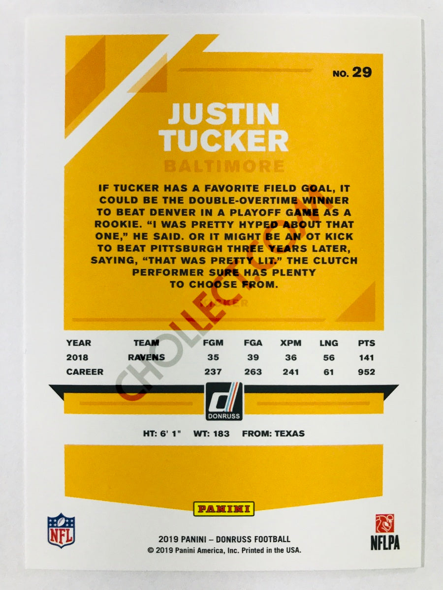 Justin Tucker - Baltimore Ravens 2019-20 Panini Donruss #29