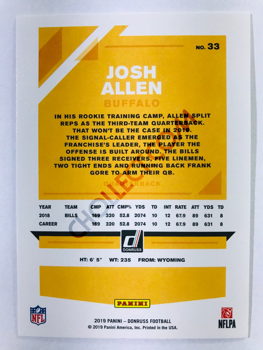 Josh Allen - Buffalo Bills 2019-20 Panini Donruss #33