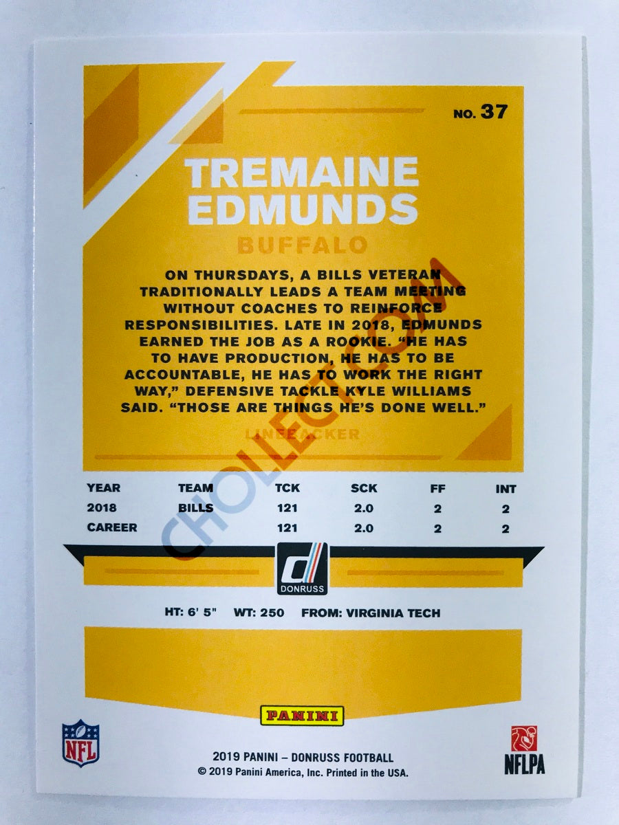 Tremaine Edmunds - Buffalo Bills 2019-20 Panini Donruss #37