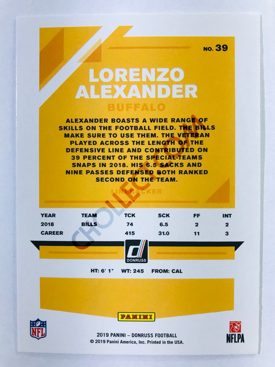 Lorenzo Alexander - Buffalo Bills 2019-20 Panini Donruss #39