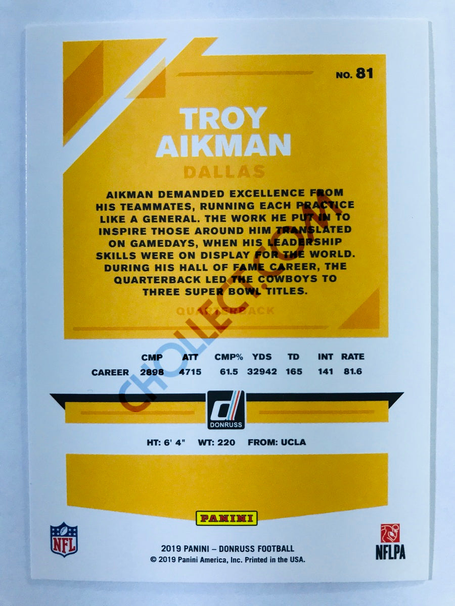 Troy Aikman - Dallas Cowboys 2019-20 Panini Donruss #81
