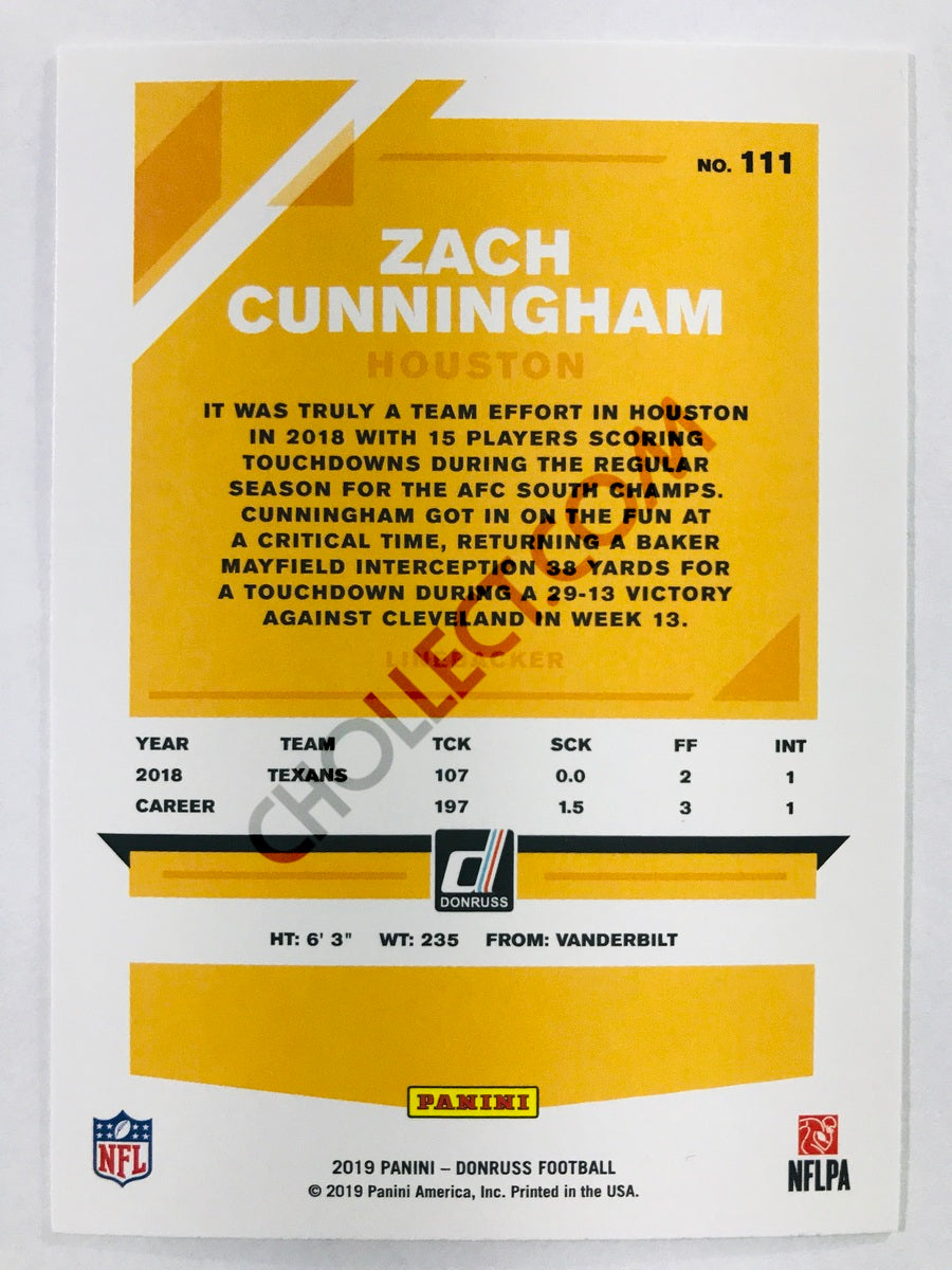 Zach Cunningham - Houston Texans 2019-20 Panini Donruss #111