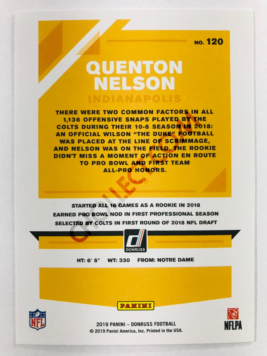 Quenton Nelson - Indianapolis Colts 2019-20 Panini Donruss #120