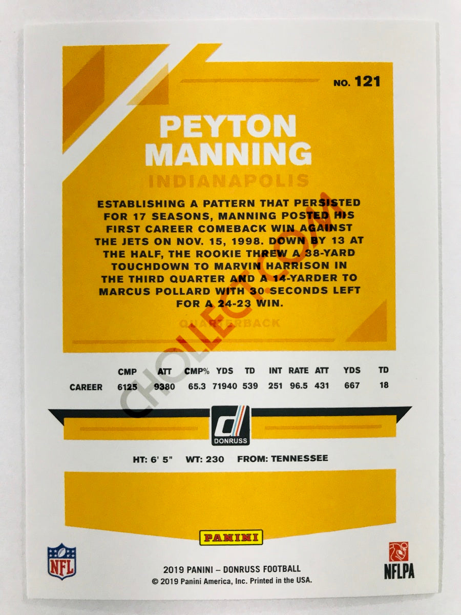 Peyton Manning - Indianapolis Colts 2019-20 Panini Donruss #121