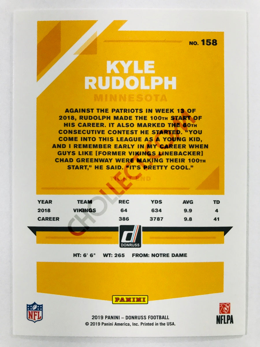 Kyle Rudolph - Minnesota Vikings 2019-20 Panini Donruss #158