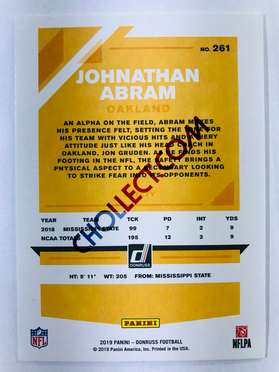 Johnathan Abram - Oakland Raiders 2019-20 Panini Donruss RC Rookie #261