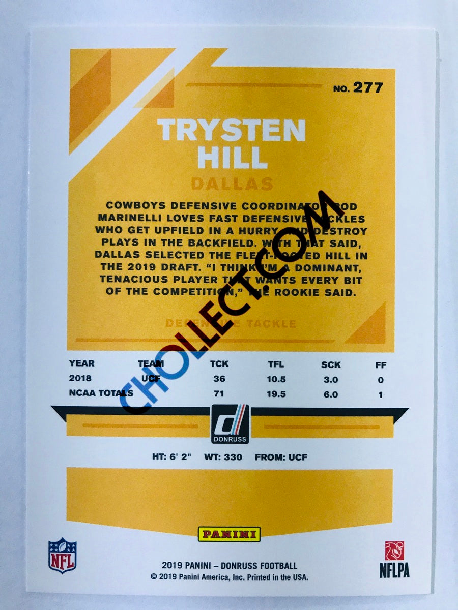 Trysten Hill - Dallas Cowboys 2019-20 Panini Donruss RC Rookie #277