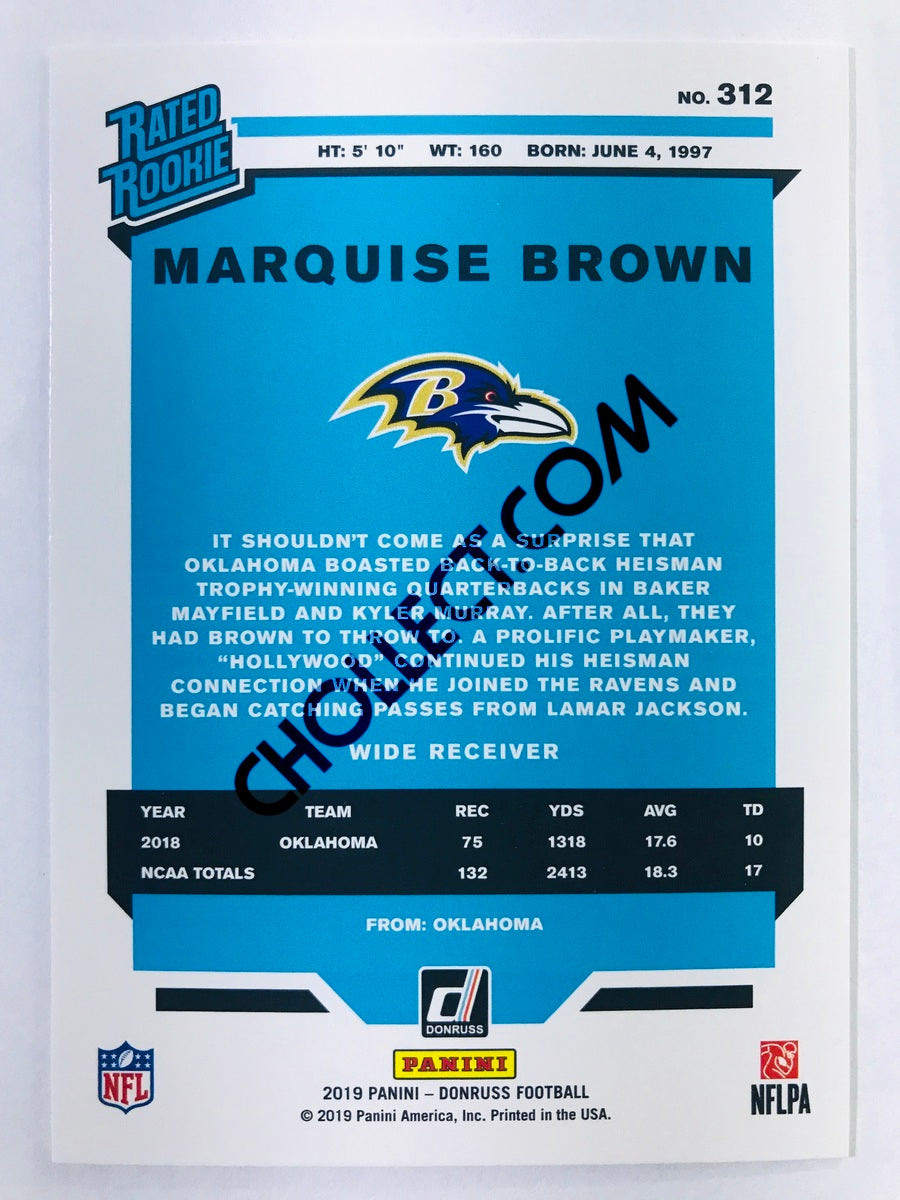 Marquise Brown - Baltimore Ravens 2019-20 Panini Donruss Rated Rookie #312