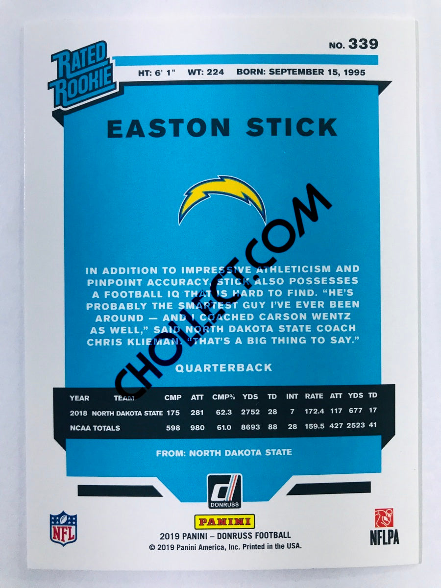 Easton Stick - Los Angeles Chargers 2019-20 Panini Donruss Rated Rookie #339