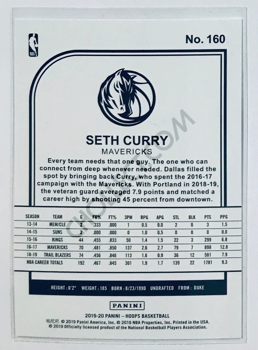 Seth Curry - Dallas Mavericks 2019-20 Panini NBA Hoops #160