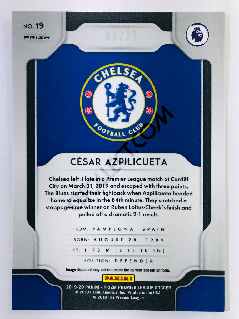 Cesar Azpilicueta - Chelsea FC 2019-20 Panini Prizm Premier League #19 Orange Parallel /25