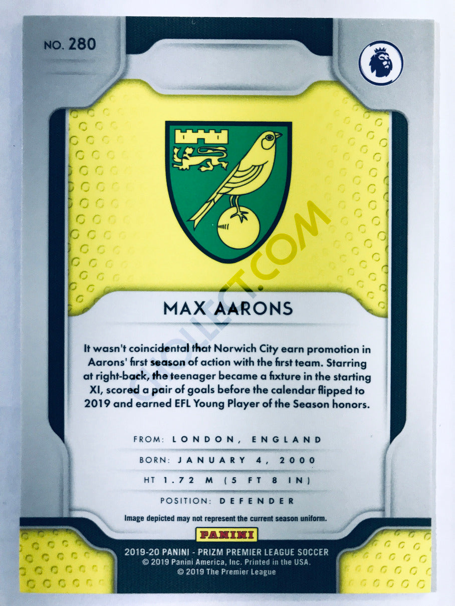 Max Aarons - Norwich City 2019-20 Panini Prizm Premier League RC Rookie #280