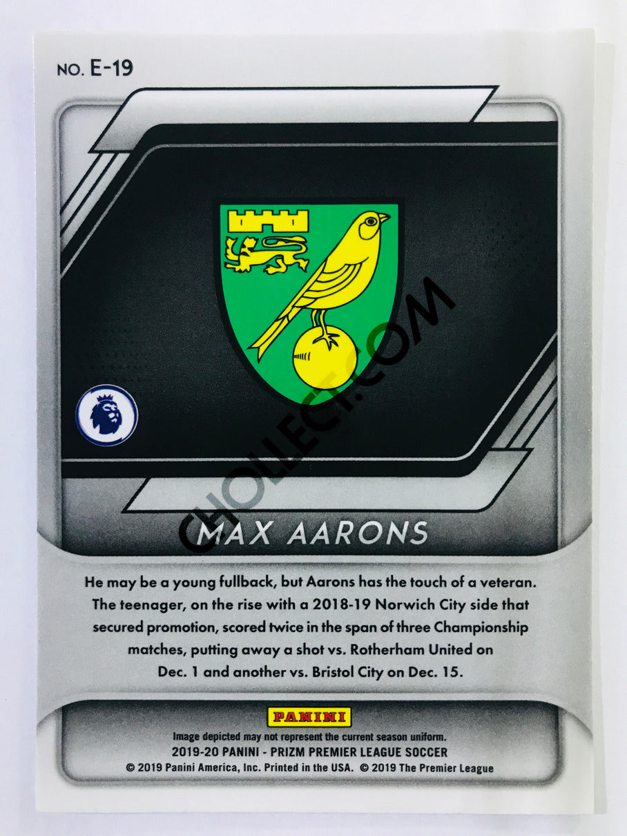 Max Aarons - Norwich City 2019-20 Panini Prizm Premier League Emergent #19