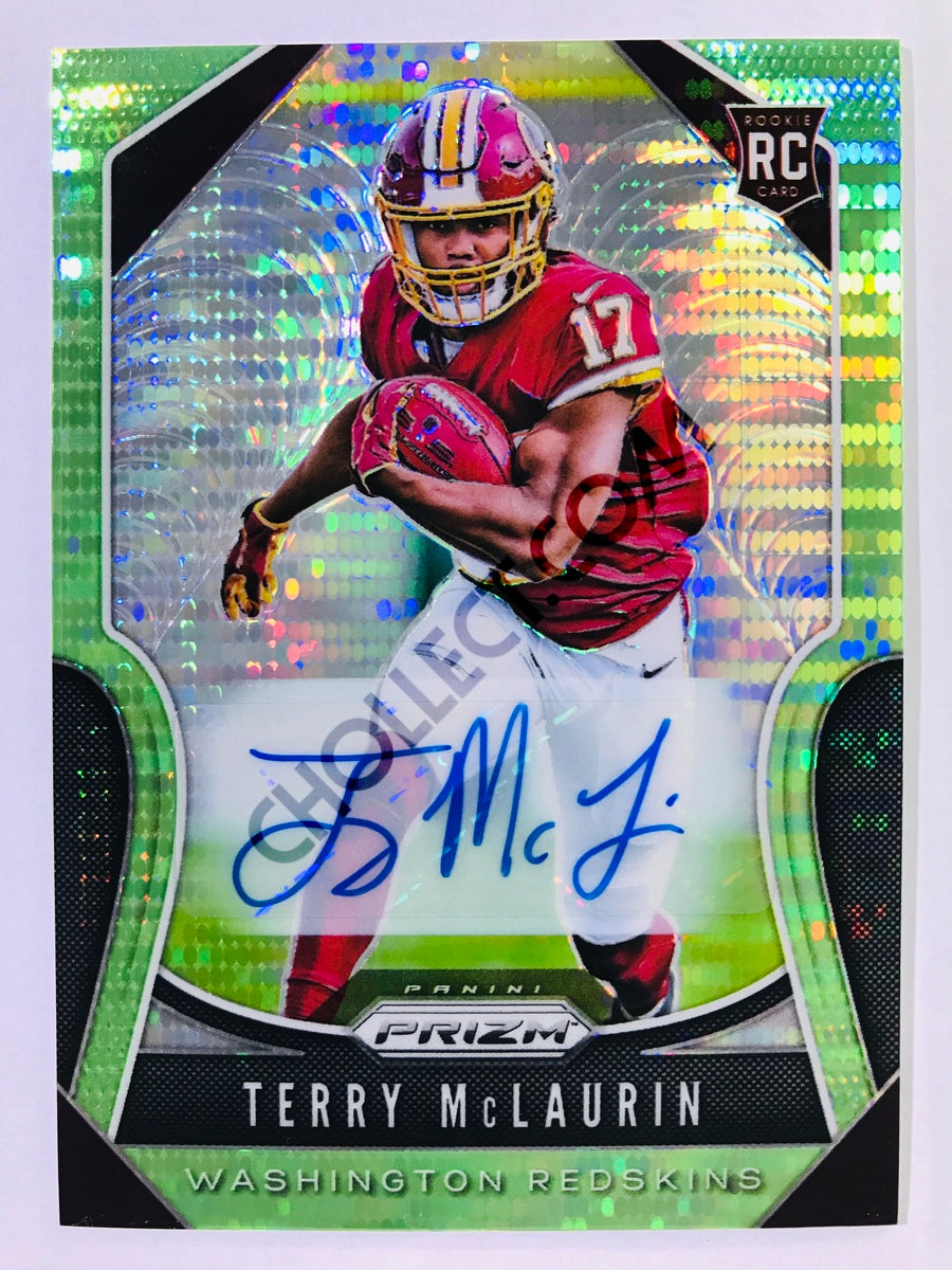 Terry McLaurin - Washington Redskins 2019-20 Panini Prizm RC Rookie Autograph Neon Green Pulsar Parallel Insert #353
