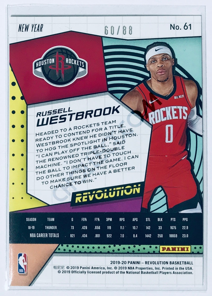 Russell Westbrook - Houston Rockets 2019-20 Panini Revolution New Year #61 Emerald Parallel /88