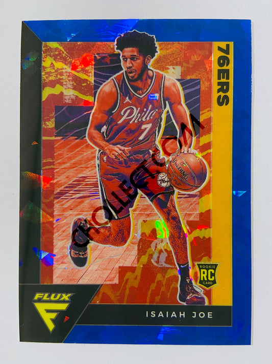 Isaiah Joe – Philadelphia 76ers 2020-21 Panini Flux Cracked Ice Blue Prizm Parallel RC Rookie #222