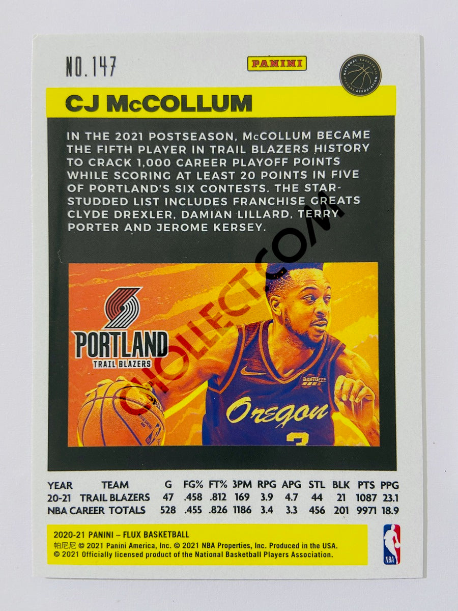 CJ McCollum – Portland Trail Blazers 2020-21 Panini Flux #147