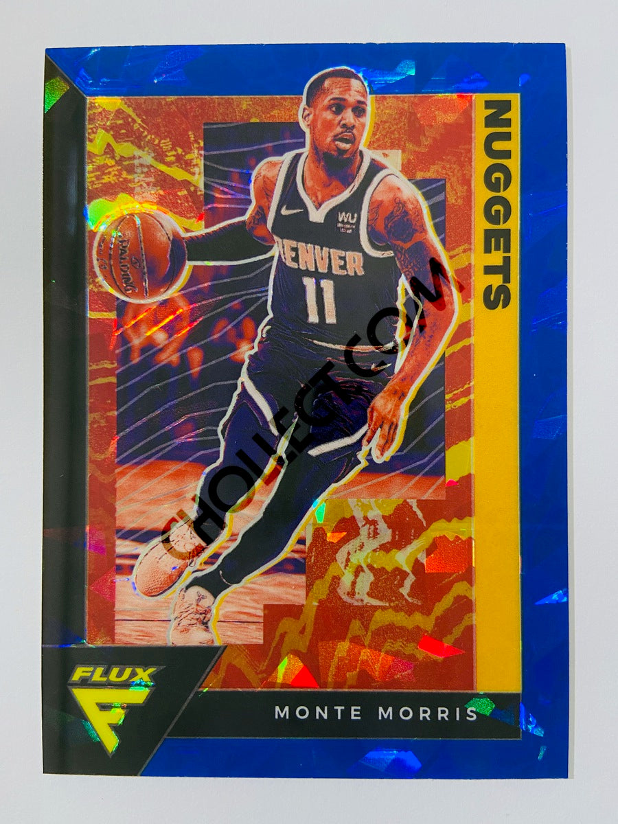 Monte Morris – Denver Nuggets 2020-21 Panini Flux Cracked Ice Blue Prizm Parallel #48