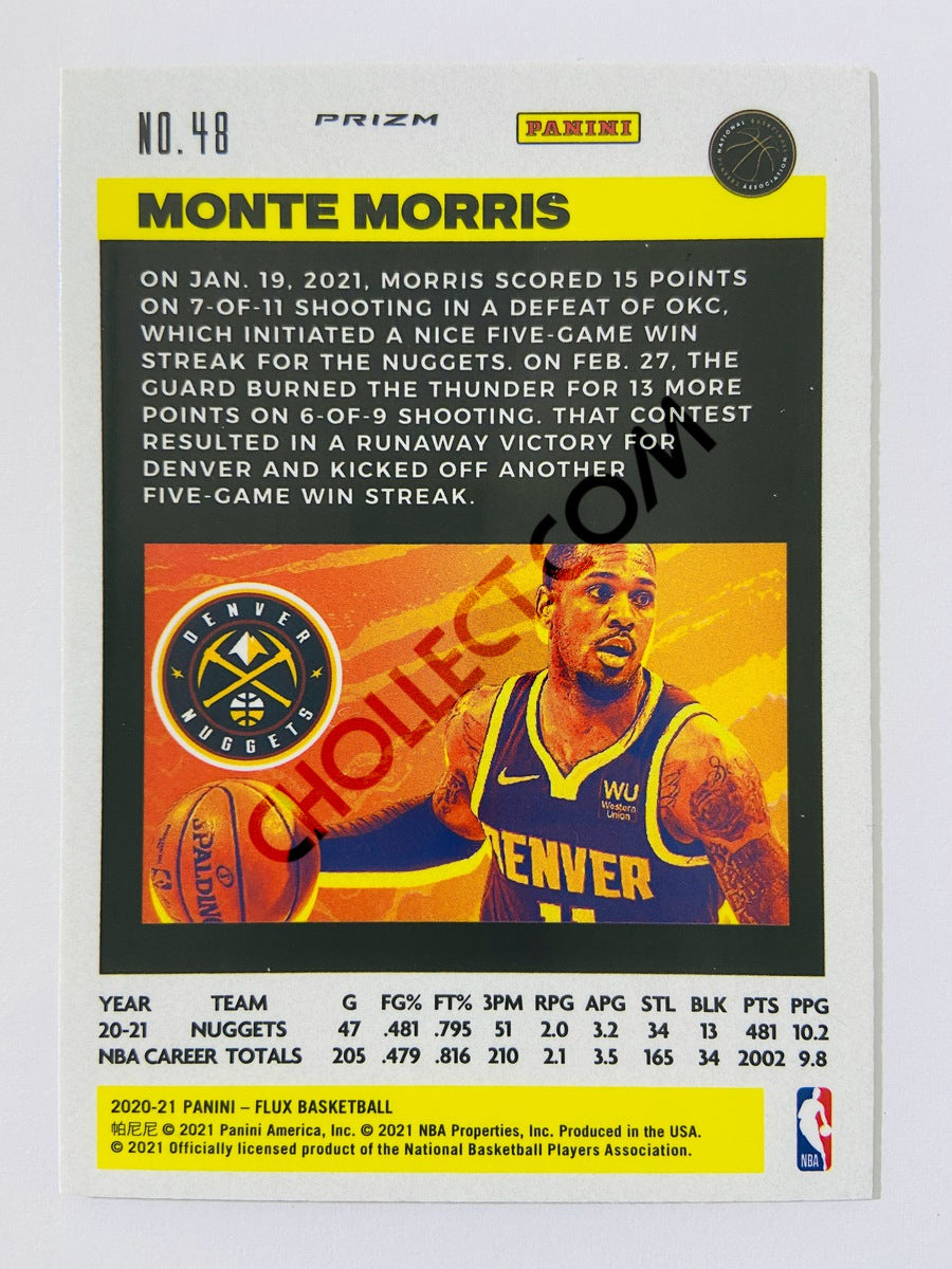 Monte Morris – Denver Nuggets 2020-21 Panini Flux Silver Parallel #48