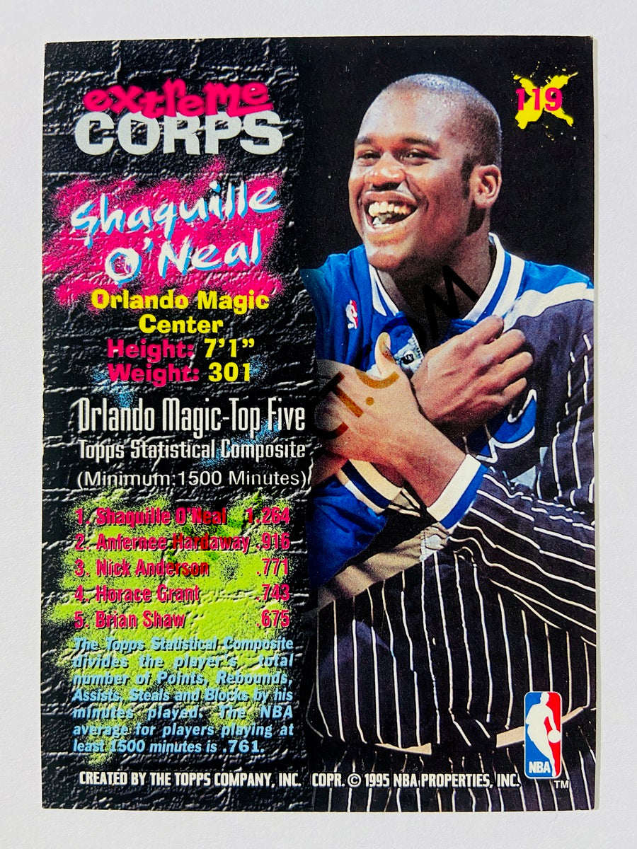 Shaquille O'Neal - Orlando Magic 1995 Topps Stadium Club Extreme Corps #119