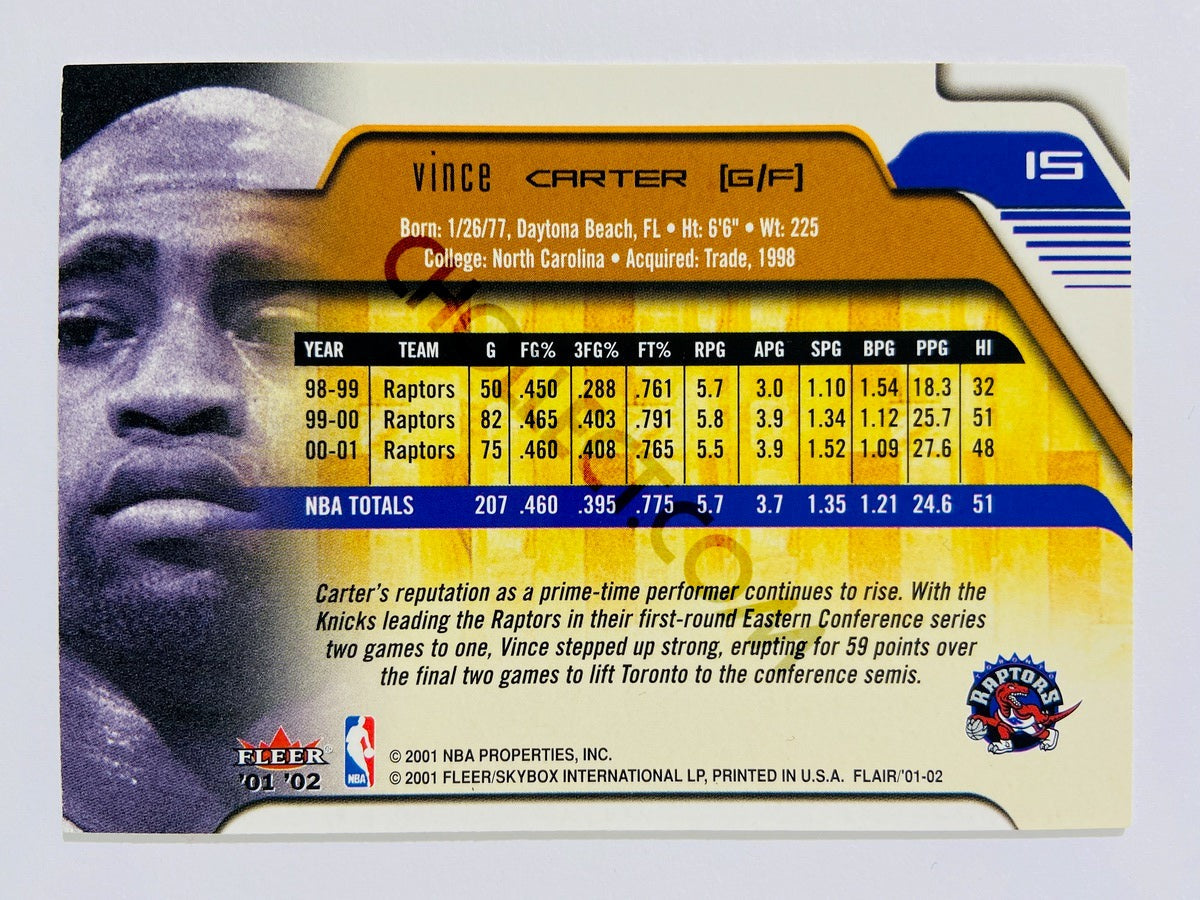 Vince Carter – Toronto Raptors 2000-01 Fleer Flair #15