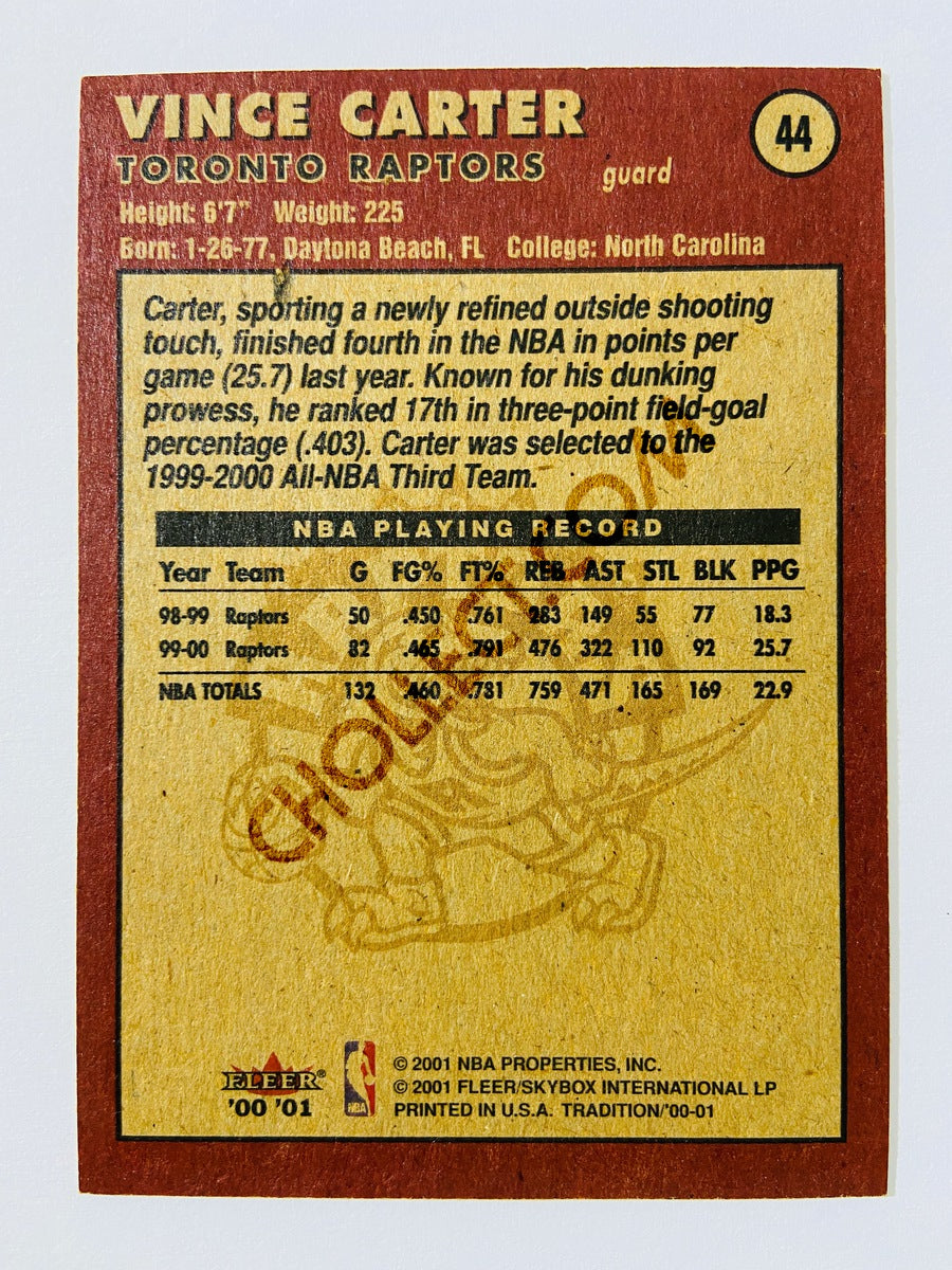 Vince Carter – Toronto Raptors 2000-01 Fleer Tradition #44