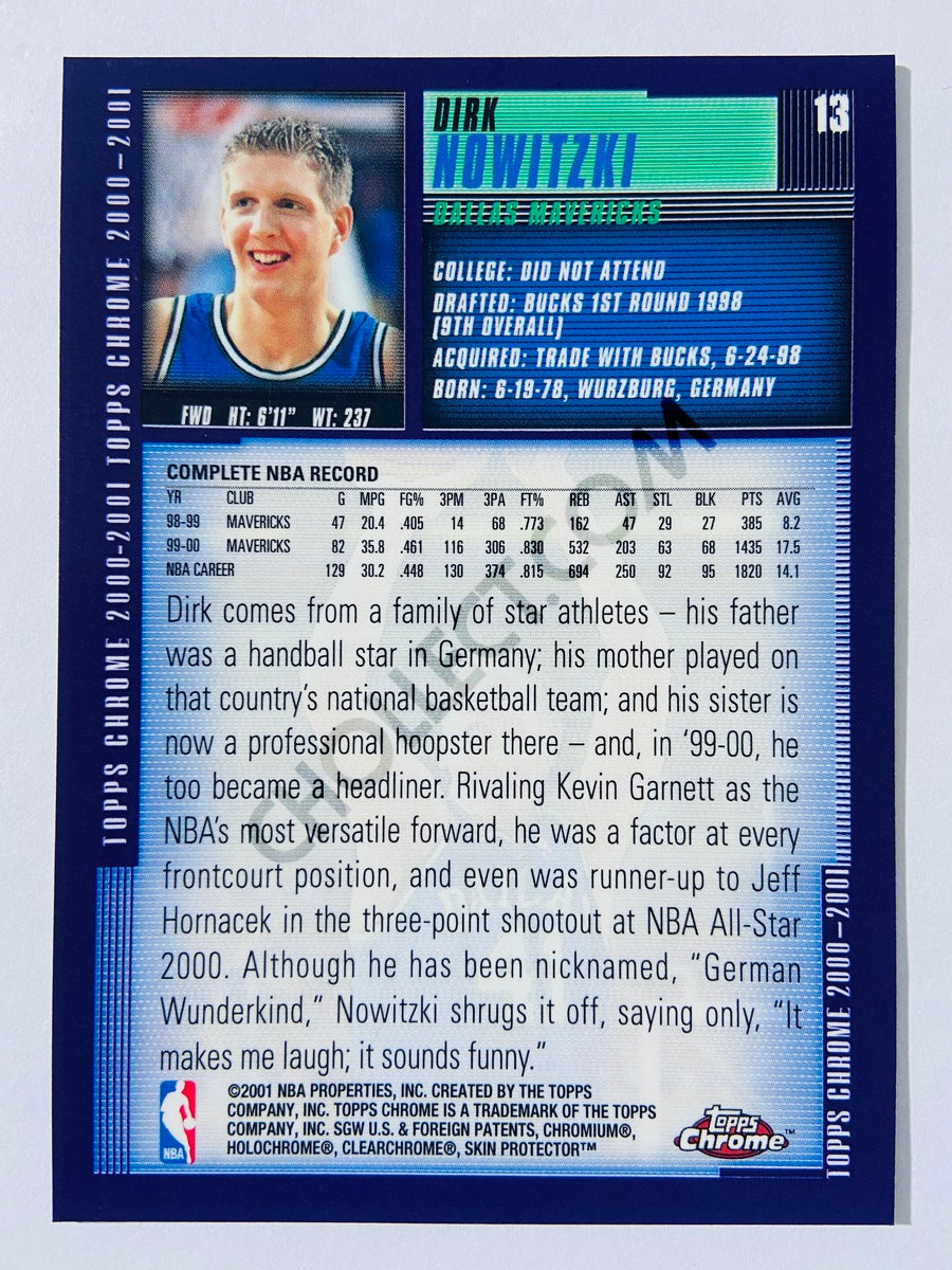 Dirk Nowitzki - Dallas Mavericks 2000 Topps Chrome #13