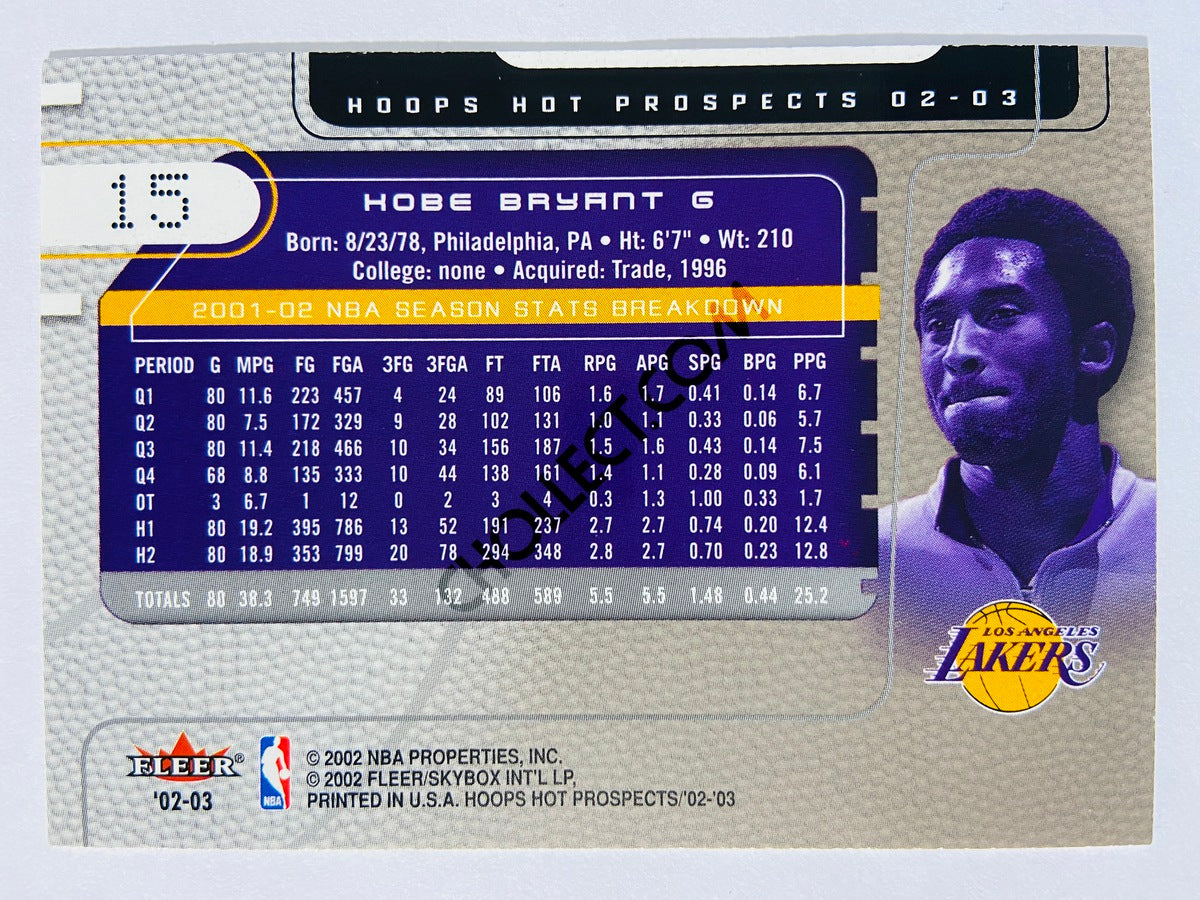 Kobe Bryant - Los Angeles Lakers 2002-03 Fleer Hoops Hot Prospects #15