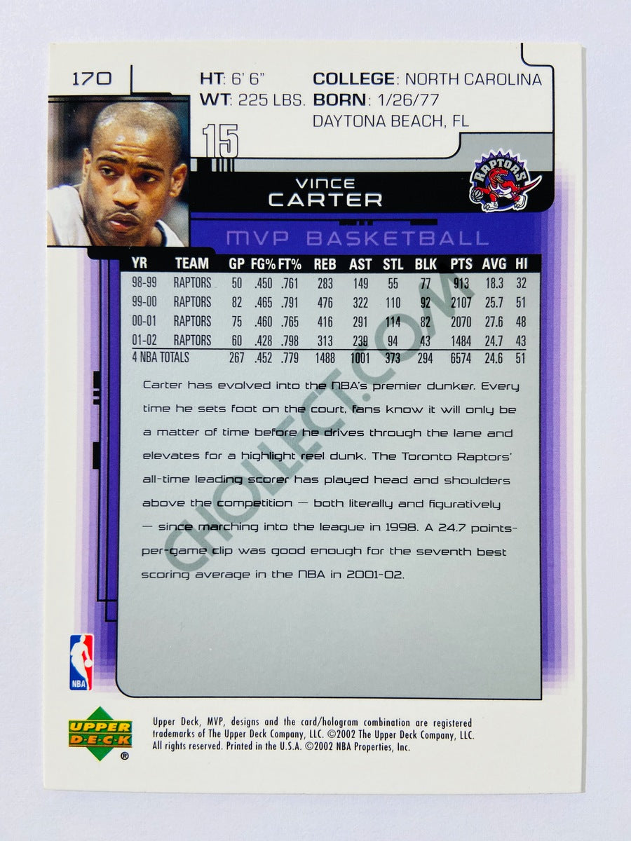 Vince Carter – Toronto Raptors 2002-03 Upper Deck MVP #170