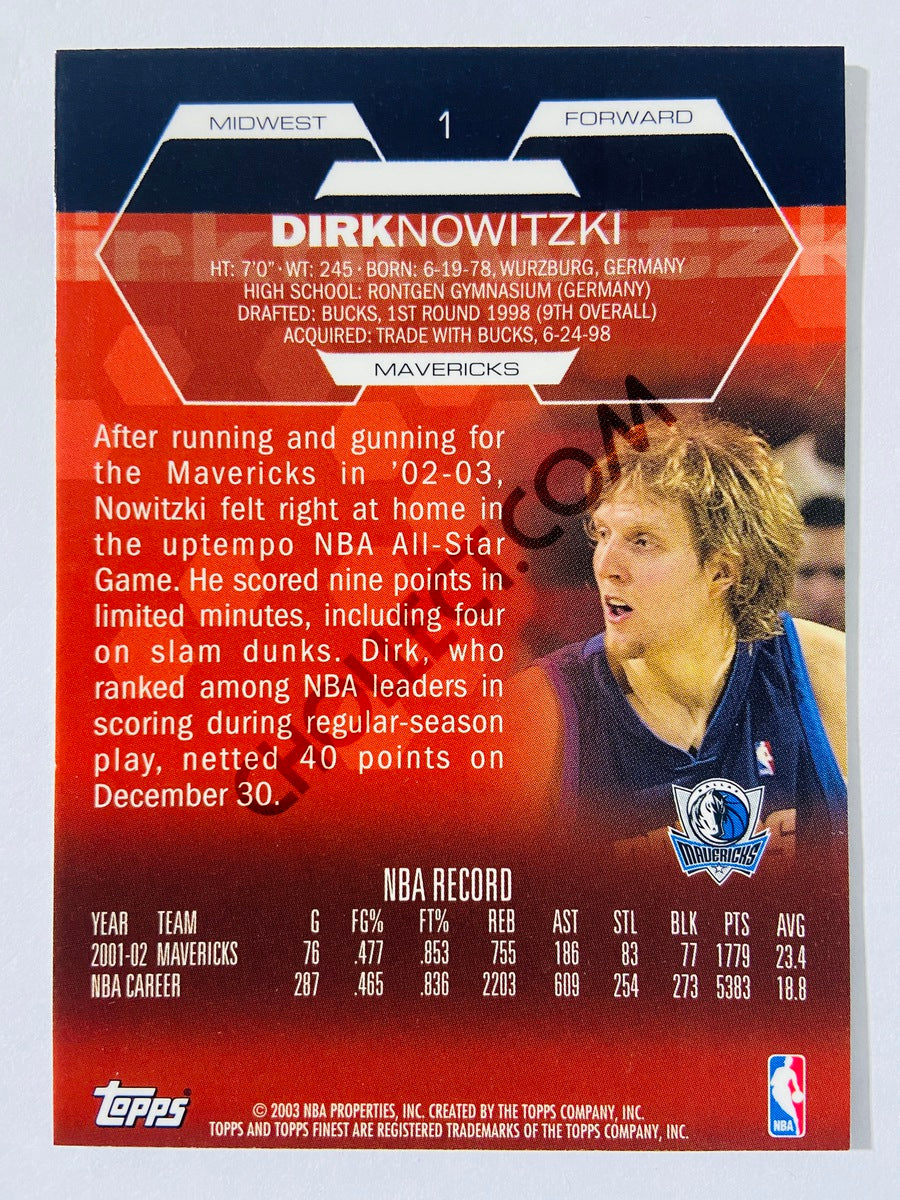 Dirk Nowitzki - Dallas Mavericks 2003 Topps Finest #1