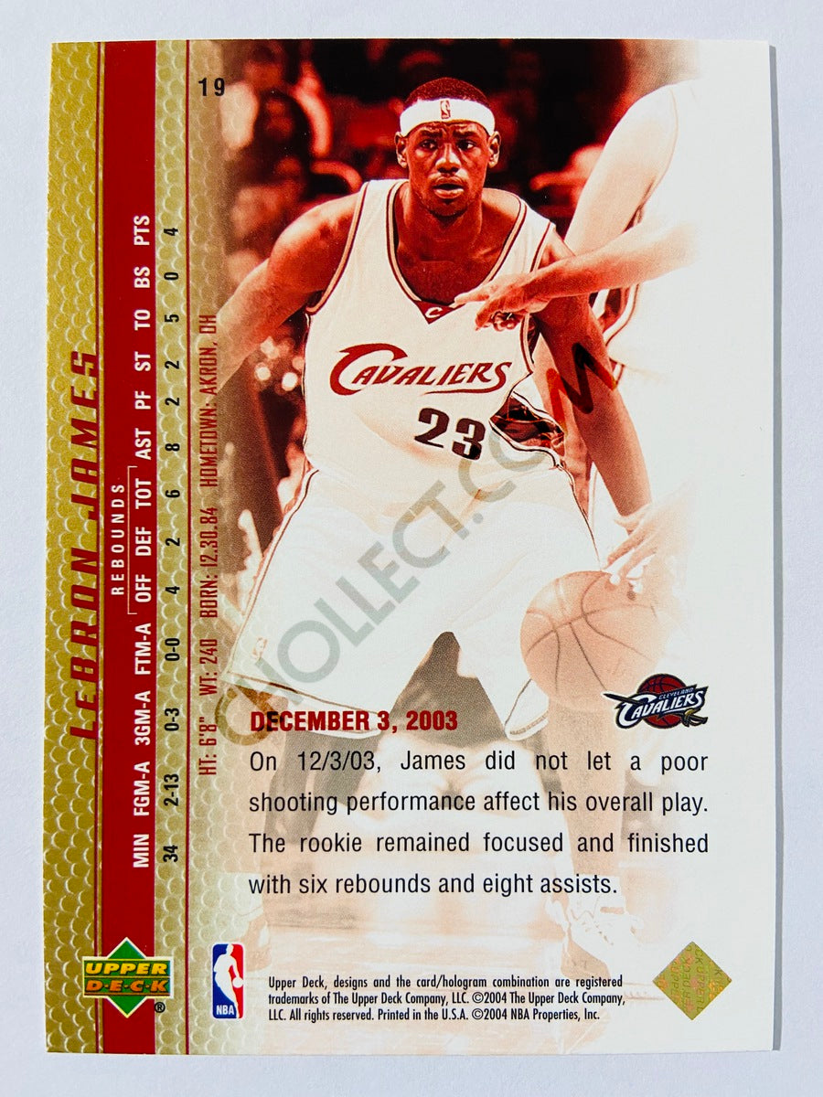 LeBron James - Cleveland Cavaliers 2003-04 Upper Deck Phenomenal Beginning Gold Rookie Card #19