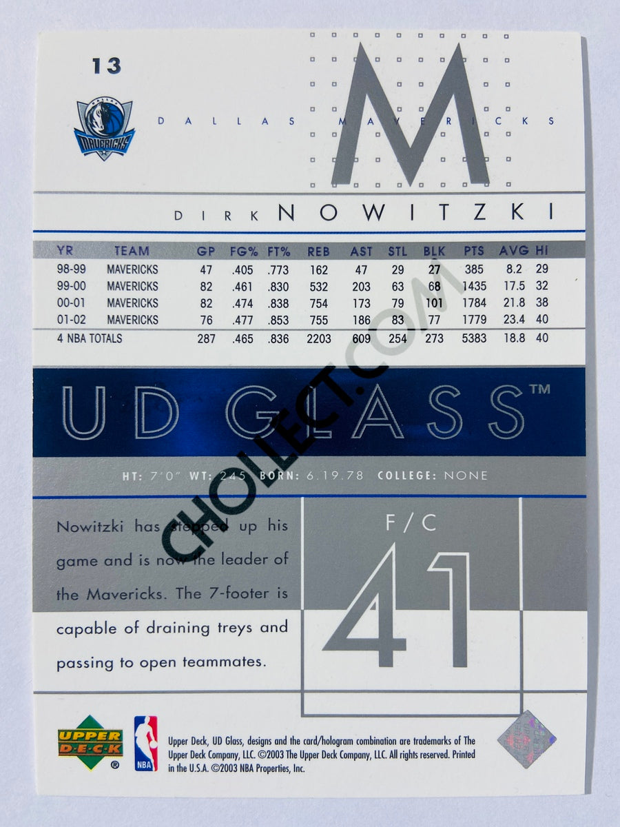 Dirk Nowitzki - Dallas Mavericks 2003 Upper Deck UD Glass #13