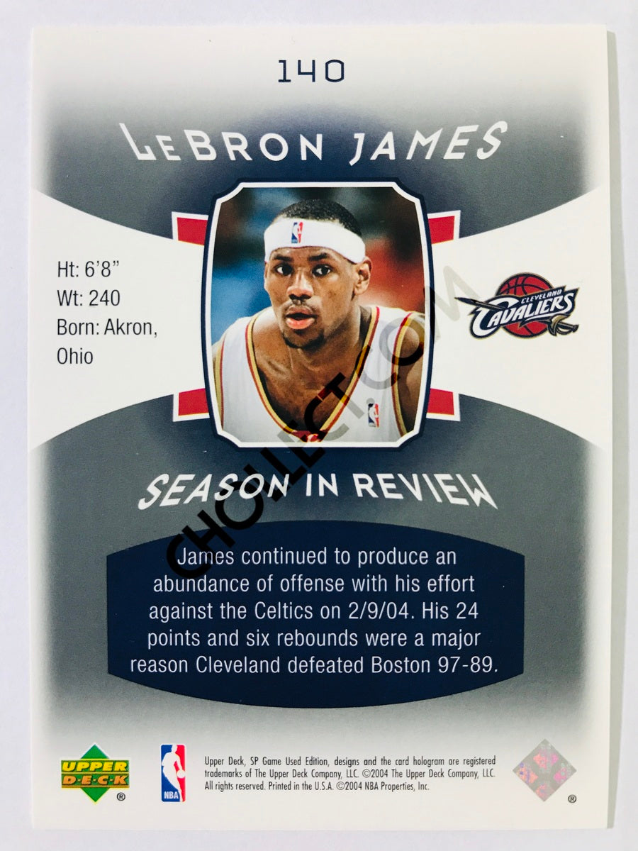 LeBron James - Cleveland Cavaliers 2004 Upper Deck SP Game Used Edition Season in Review #140 31/999