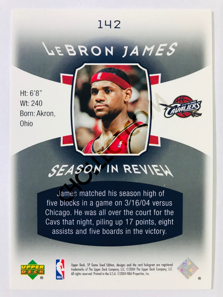 LeBron James - Cleveland Cavaliers 2004 Upper Deck SP Game Used Edition Season in Review #142 492/999