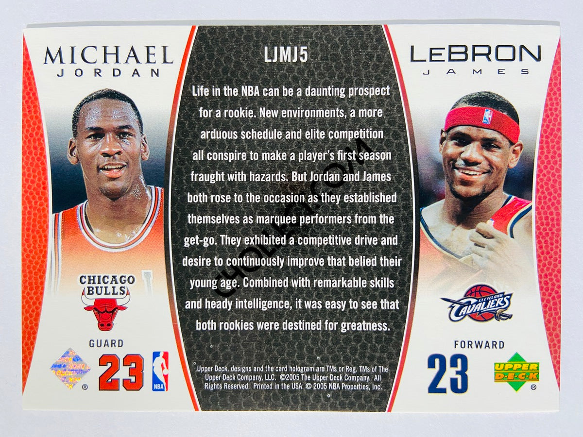 Michael Jordan - Chicago Bulls / LeBron James - Cleveland Cavaliers 2005 Upper Deck Dual Insert #LJMJ5