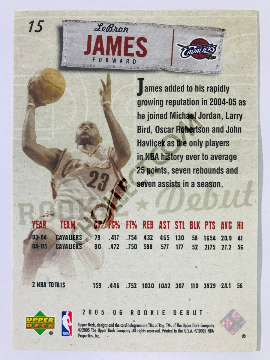 LeBron James - Cleveland Cavaliers 2005-06 Upper Deck Rookie Debut #15