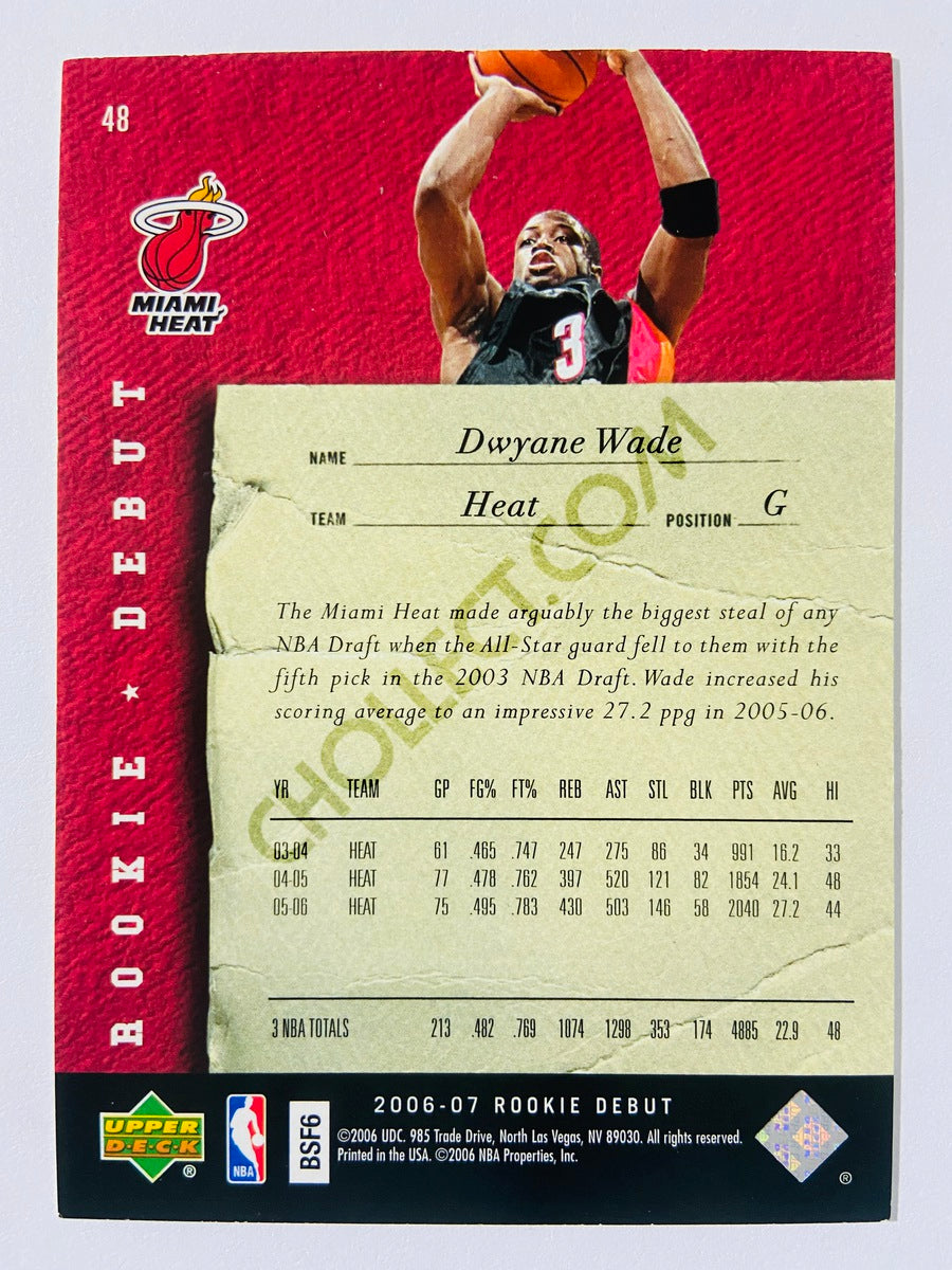 Dwyane Wade - Miami Heat 2006-07 Upper Deck Rookie Debut #48