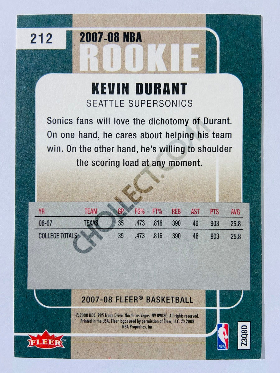 Kevin Durant - Oklahoma City Thunder 2007-08 Fleer Rookie Card #212