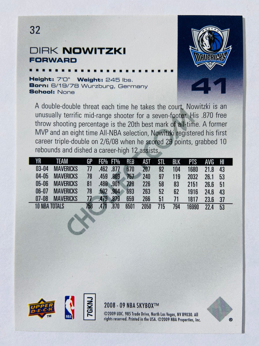 Dirk Nowitzki - Dallas Mavericks 2008-09 Upper Deck Skybox #32