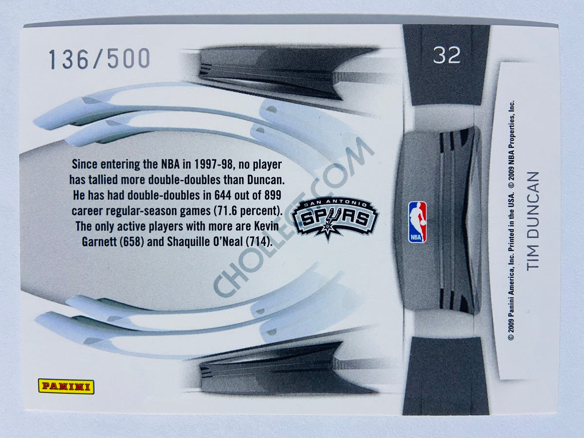 Tim Duncan - San Antonio Spurs 2009 Panini Prestige Prestigious Pros #32 | 136/500