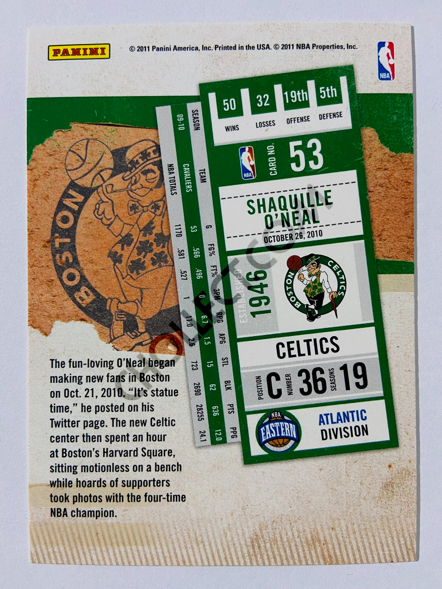 Shaquille O'Neal – Boston Celtics 2010-11 Panini Contenders Patches Season Ticket #36