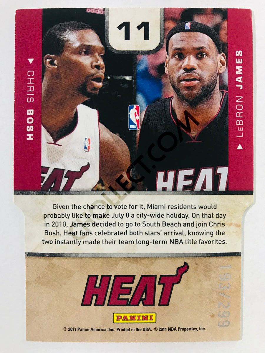 LeBron James / Chris Bosh - Miami Heat 2010-11 Panini One-Two Punch #11 193/299