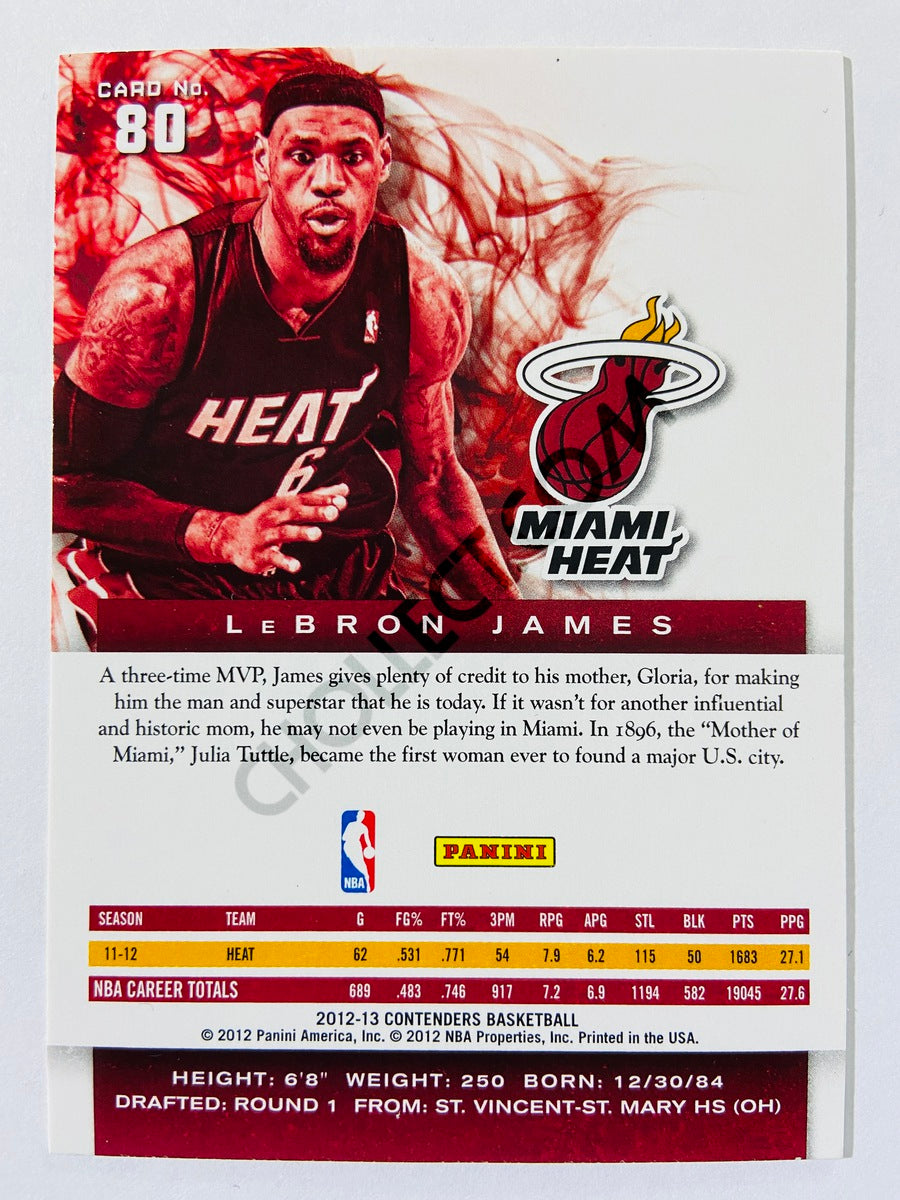 LeBron James - Miami Heat 2012-13 Panini Contenders #80